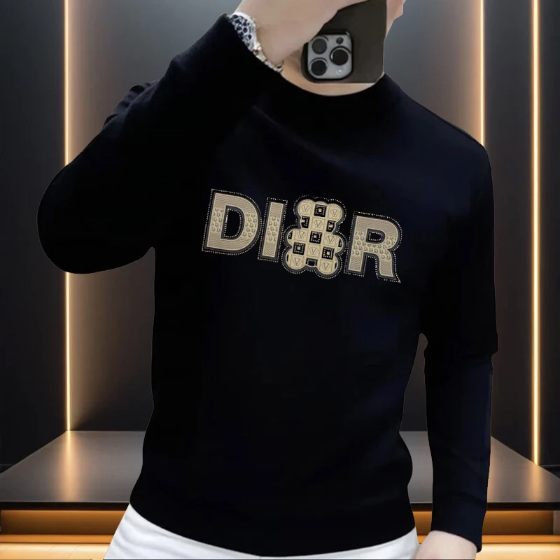 潮流重磅圆领卫衣个性印花宽松休闲时尚男士秋冬季百搭加绒上衣潮