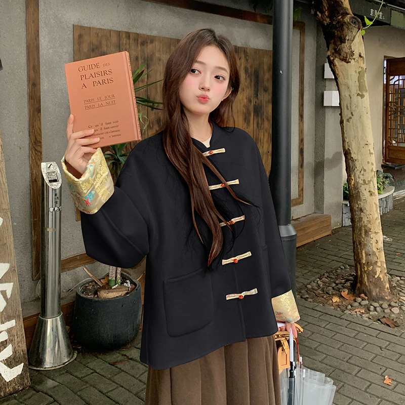 毛呢外套【现货】3色新中式双面2C009/519/P275K