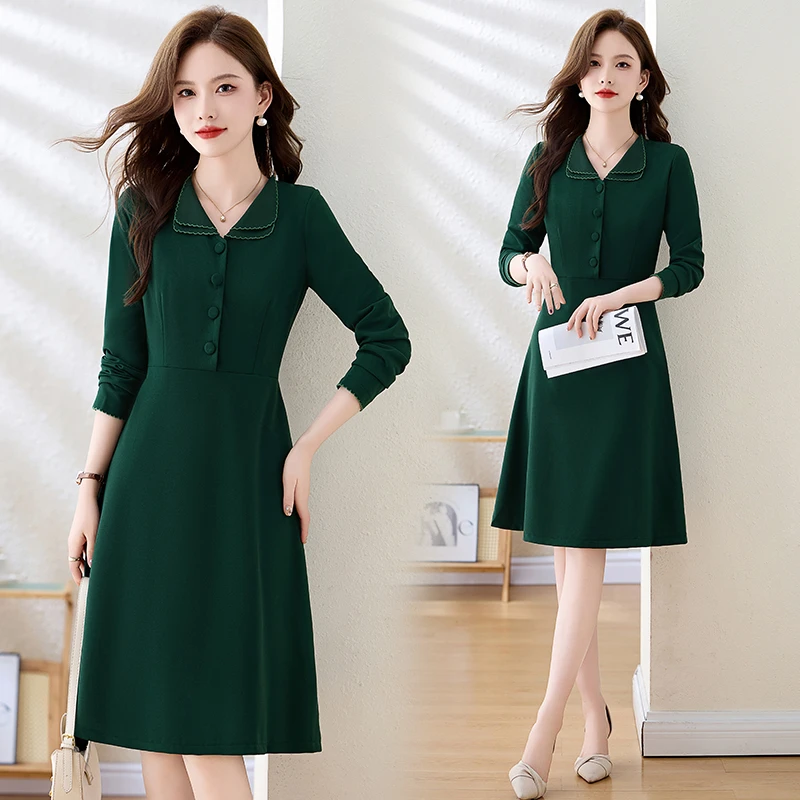 爆款现货2024秋款舒适亲肤宽松大方连衣裙减龄气质高级感温柔