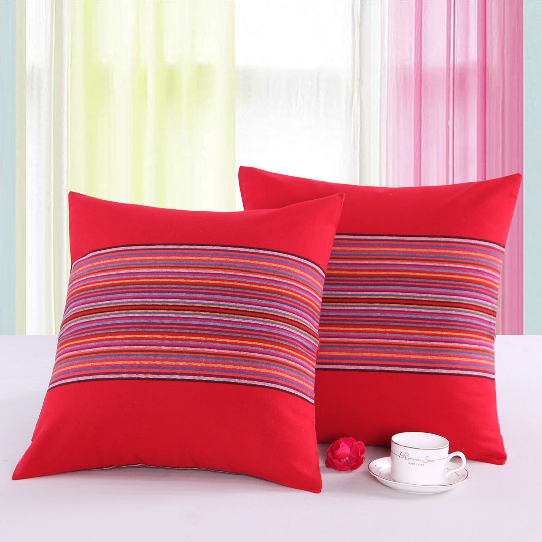 老粗布沙发抱枕套不含芯腰垫套腰垫床头靠背套正方形护腰套枕套