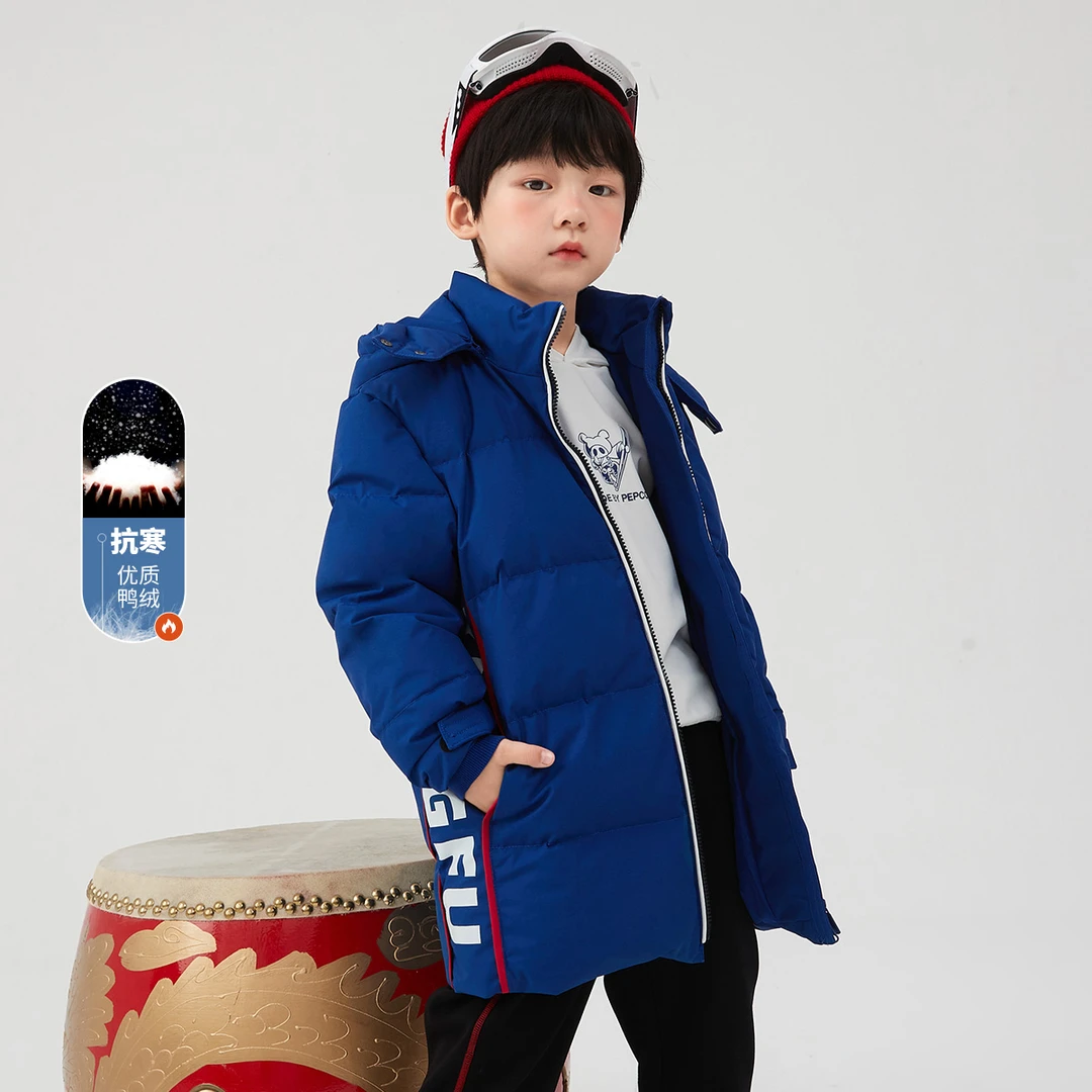 812147103童带帽中长款羽绒服4F