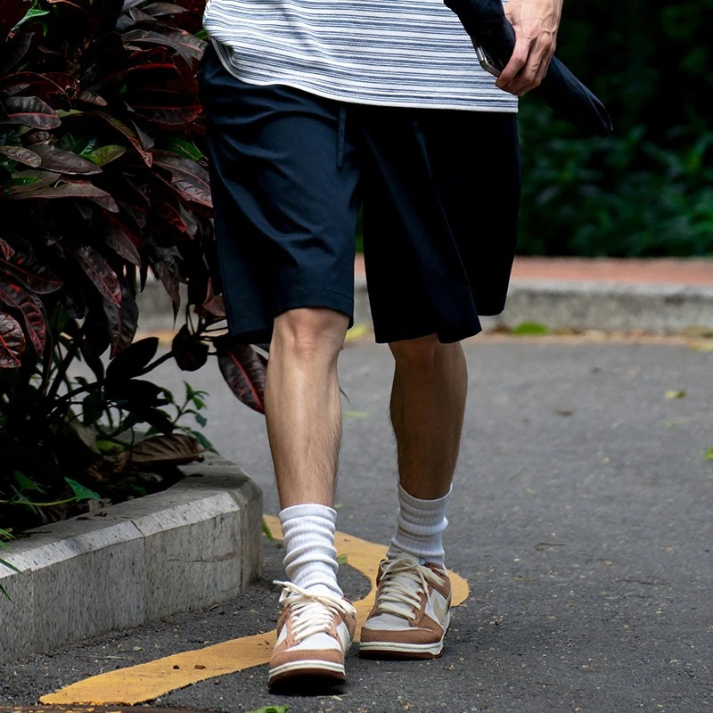 UrbanStandard日系复古纯色阔腿短裤男夏季新款宽松休闲直筒裤子