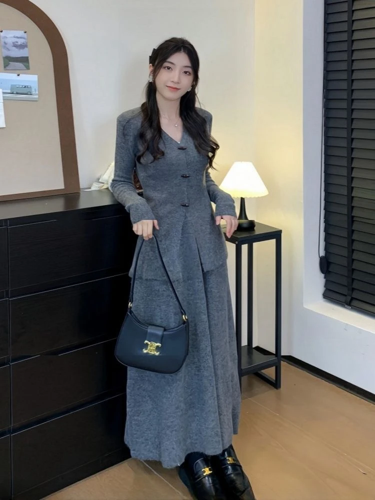 颖颖~香风针织内搭毛衣套装连衣裙子女早春季2024新款穿搭一整套