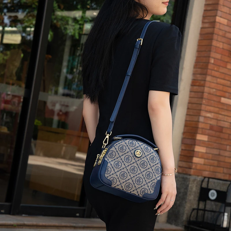 戈兰黛轻奢女包2024新款包包重工刺绣小圆包单肩百搭斜挎小包女士