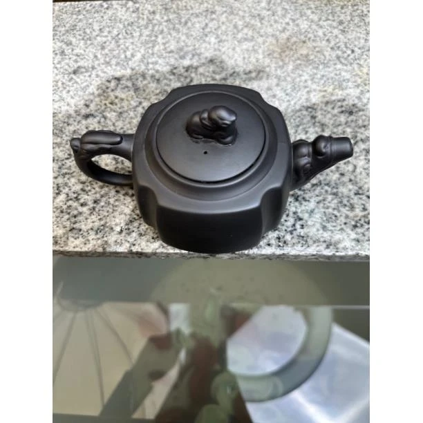 纯手工紫泥四方龙尊凤鸣壶