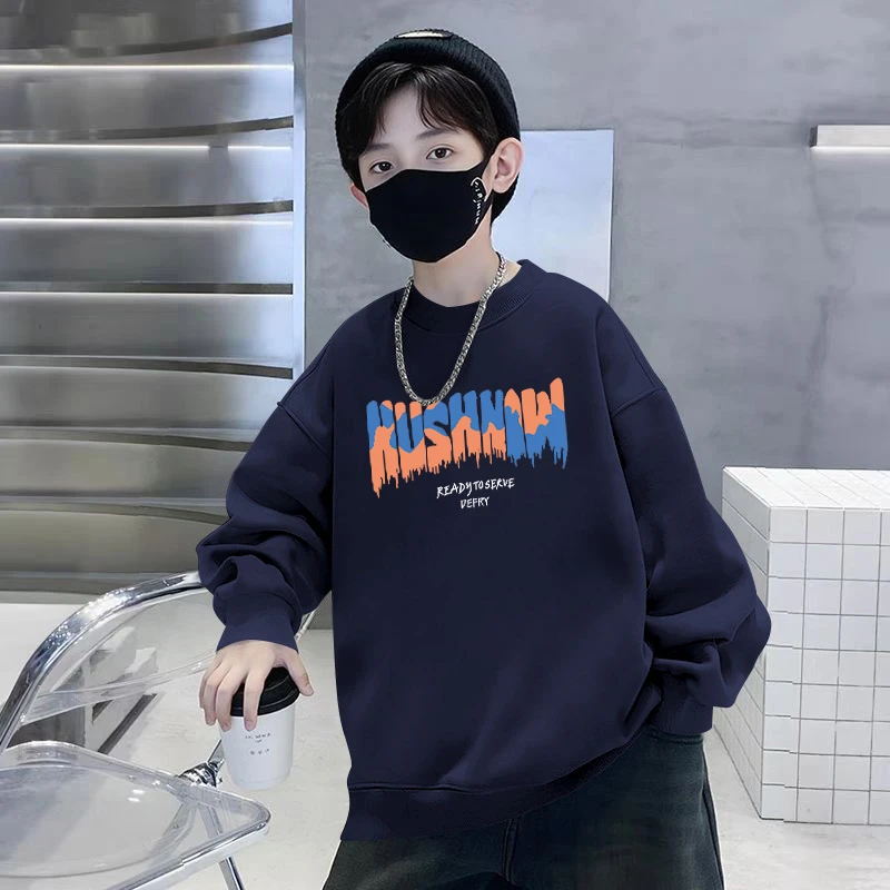 【贝尔熊】男童卫衣2024新款秋冬款中大童炸街宽松男孩帅气上衣