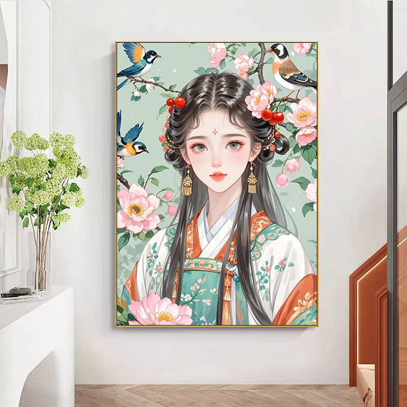 海棠花仙子2024新款十字绣大格55色手工绣60*80cm(裸包无针)