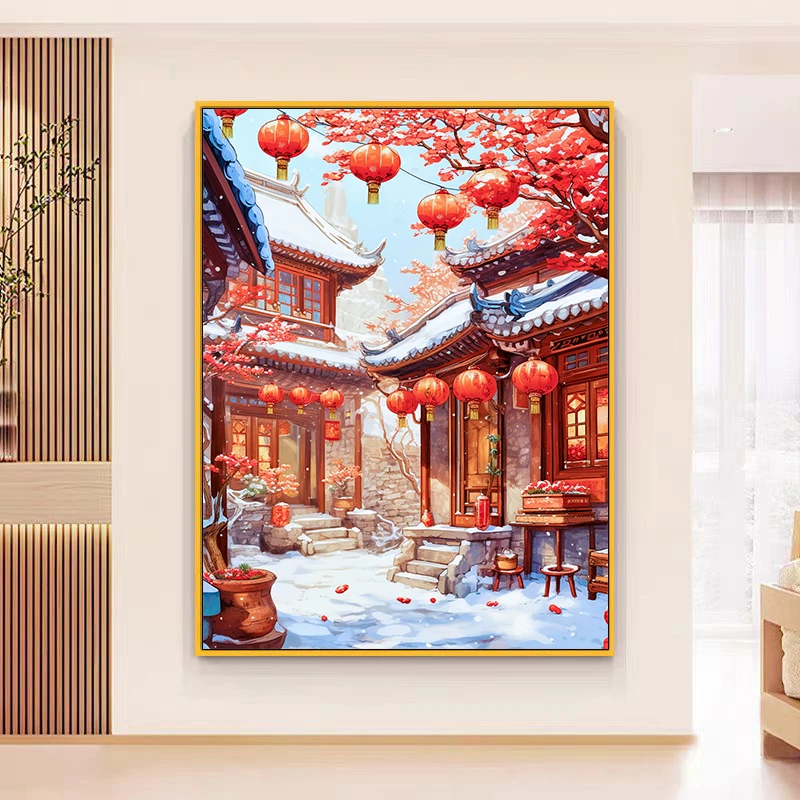 瑞雪兆丰年2024新款十字绣46色满绣无勾边【无工具】