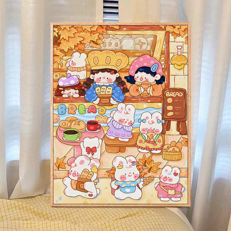 甜心烘焙2024新款十字绣大格满绣59颜色手工绣60*80cm(裸包无针)