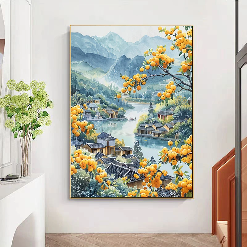 故乡2024新款十字绣满绣55颜色手工绣(裸包无针)