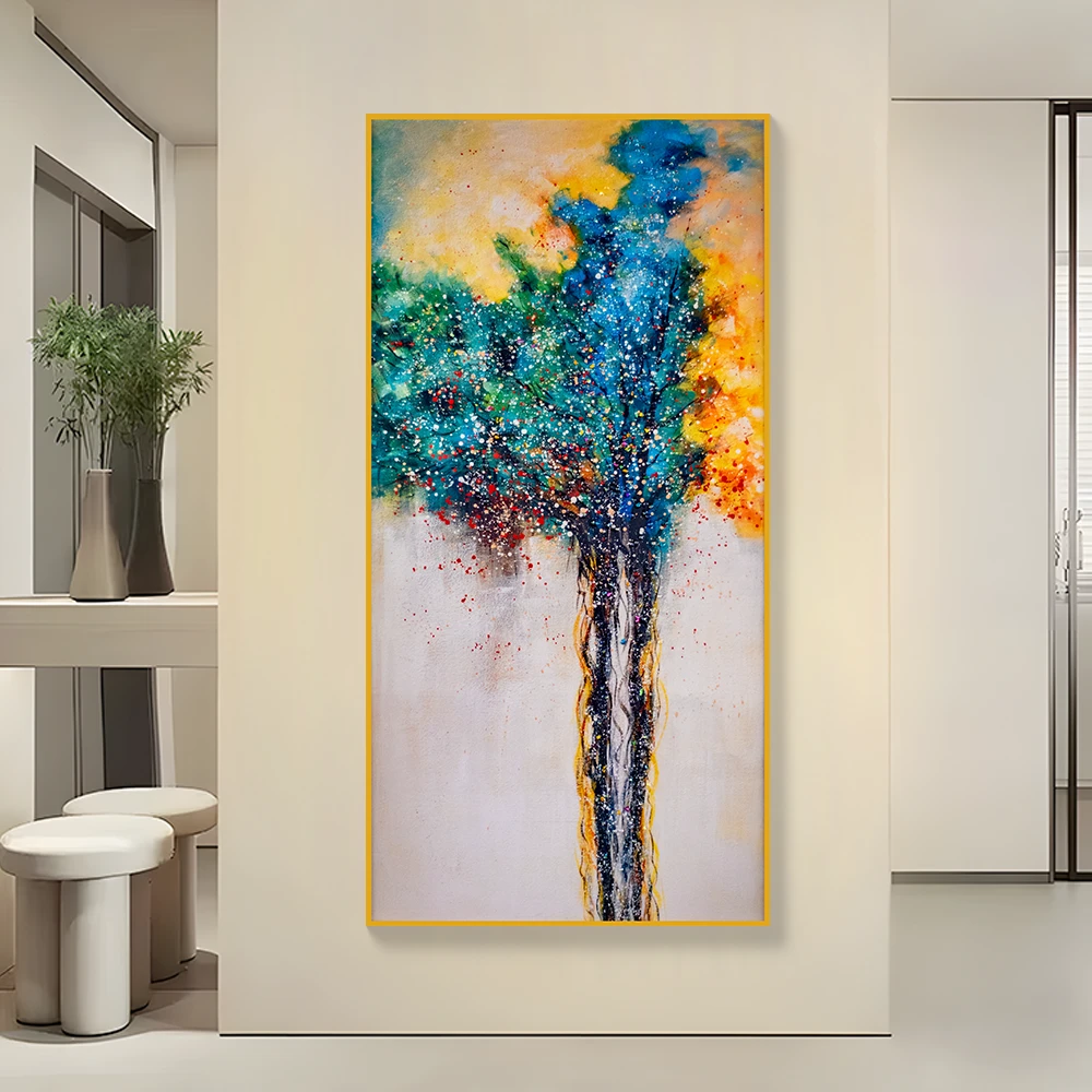 命之树晶瓷镶钻新款山水客厅背景墙装饰画办公室幸福树80160