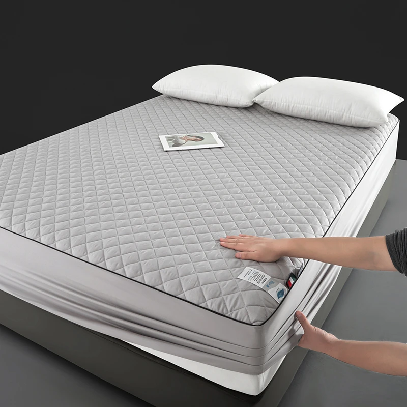 富安娜2024新款深色无印风格全棉夹棉加厚高品质大豆纤维床笠机洗