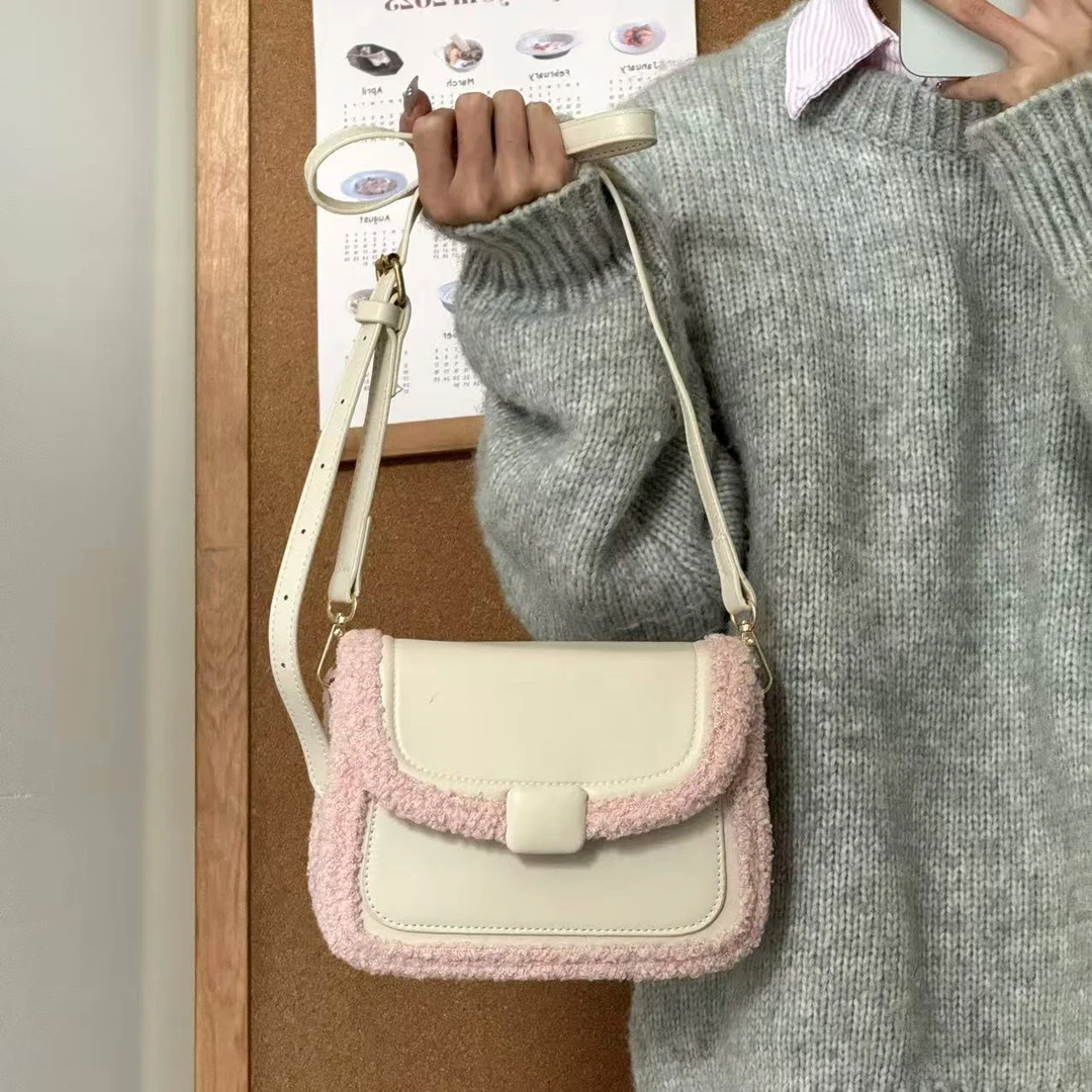 一张同学时尚百搭小巧手提单肩斜挎包C2177白