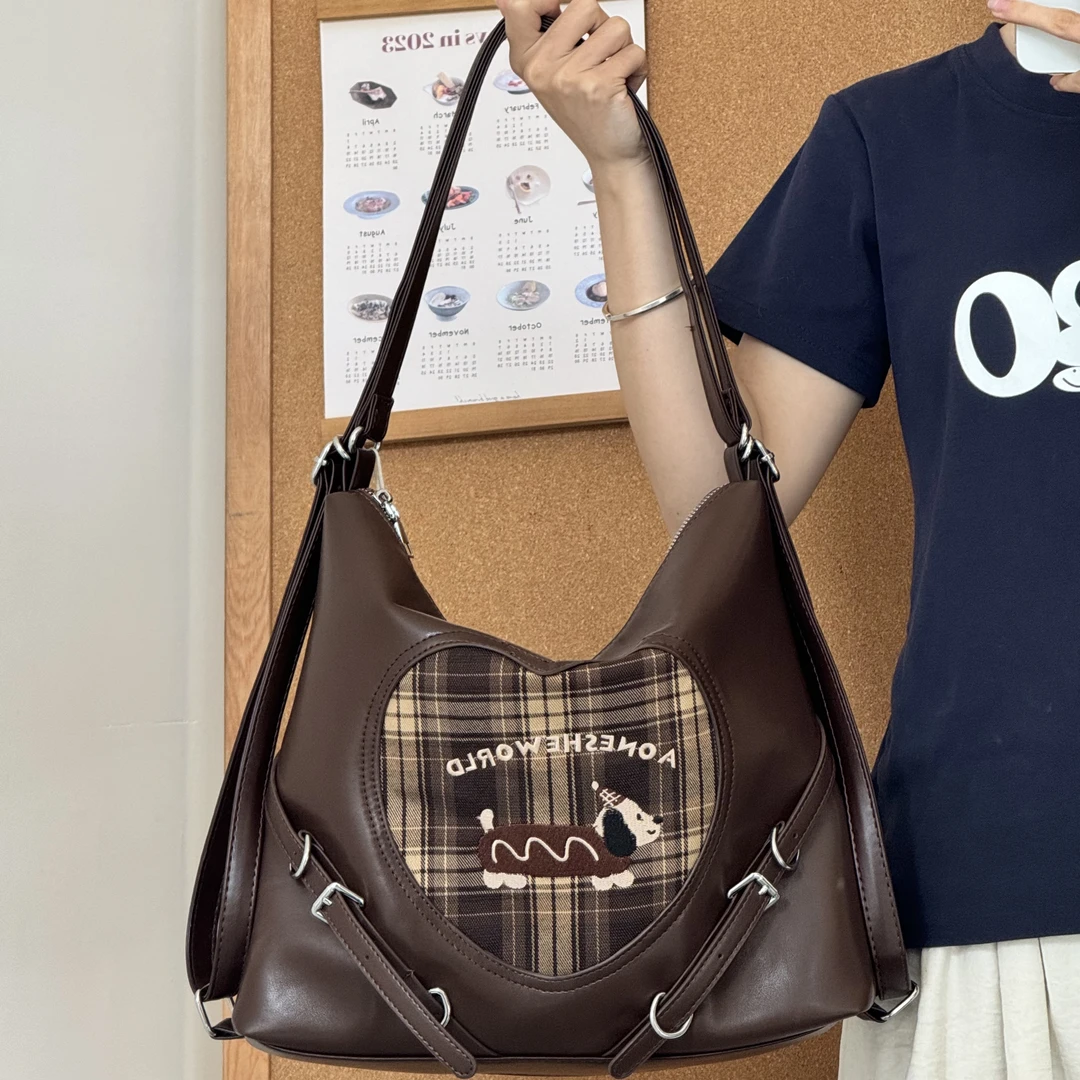 一张同学时尚可爱卡通小狗一包多背I15咖