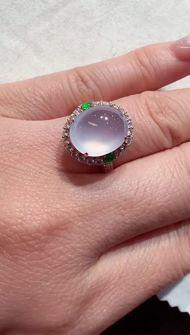 【闪购商品】翡翠戒指18K金镶嵌翡翠戒指