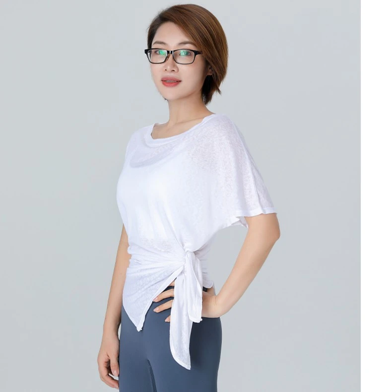 瑜呼瑜吸短袖罩衫瑜伽服上衣健身服宽松薄款吸湿排汗透气瑜伽直播
