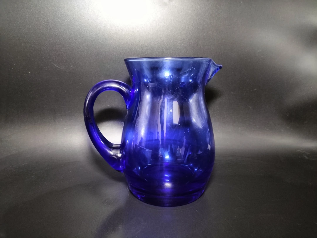 蓝色琉璃奶壶/酒壶手工