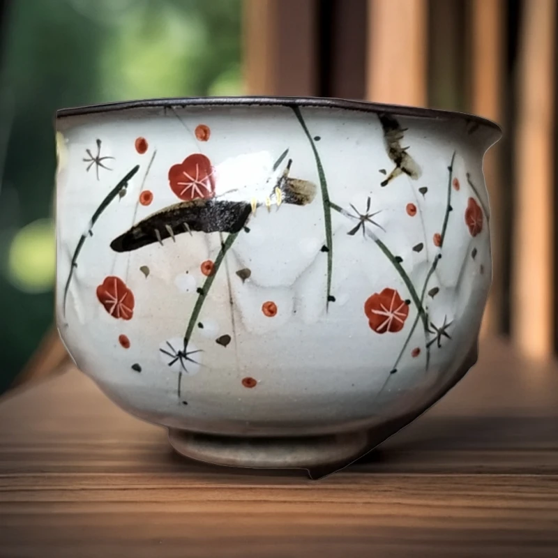 清水烧梅花/ 松树叶 01/10 小碗 标为单价釉下彩家用手工