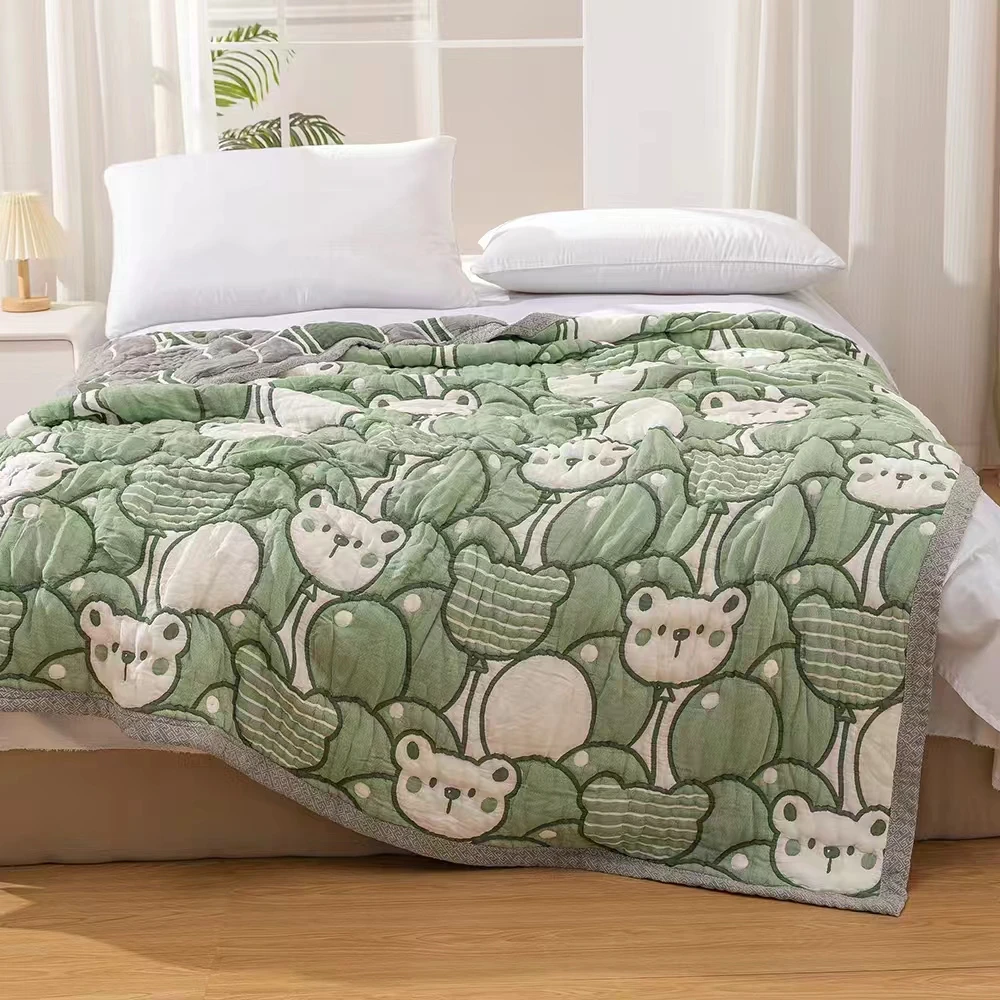 云柔被双面家用加厚被亲肤柔软透气成人被多层纱布睡毯四季通用