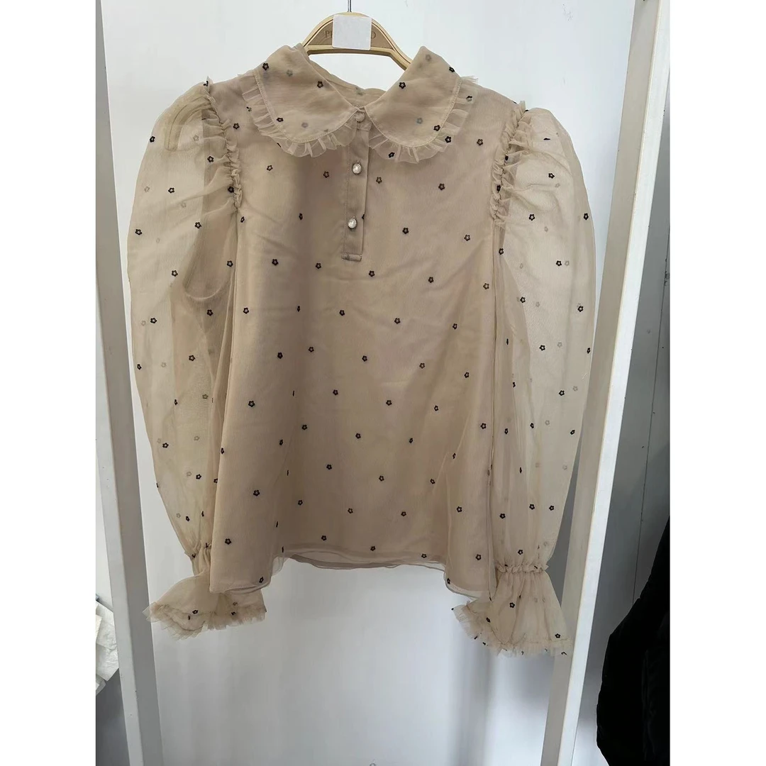 569【0161】CDC1117植绒网纱上衣（不含配饰）