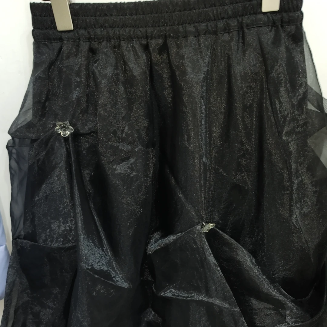 【1610】设计感欧根纱半裙