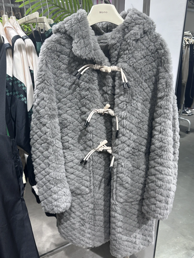 品质连帽绵羊毛风衣式皮草（不含配饰）-0005