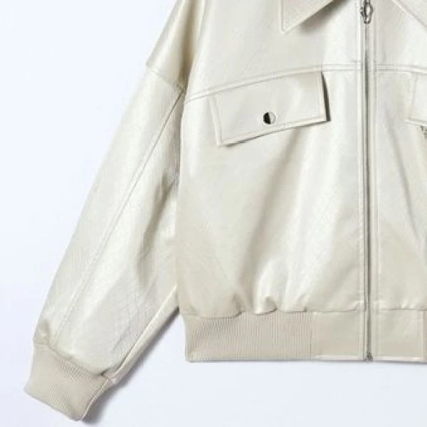 899【0068】潮酷翻领PU外套（不含配饰）