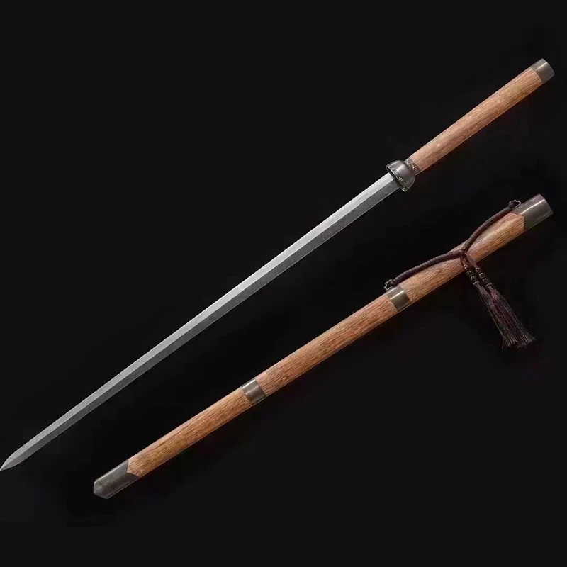 龙泉【双手剑】花纹钢一体龙骨手工锻打工艺品未开刃