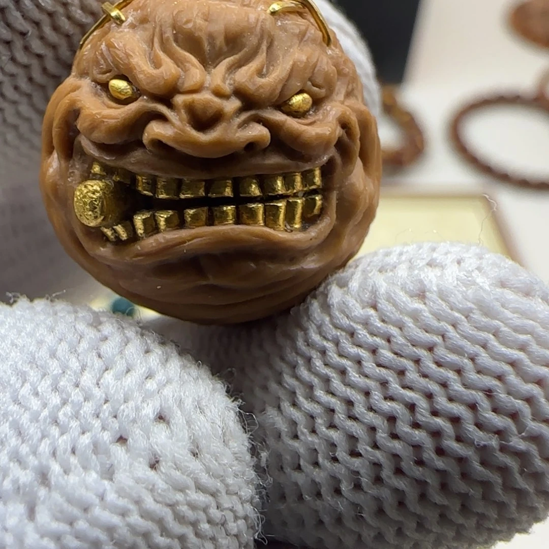 猴头核桃吊坠❤️‍*大金牙镶嵌24k