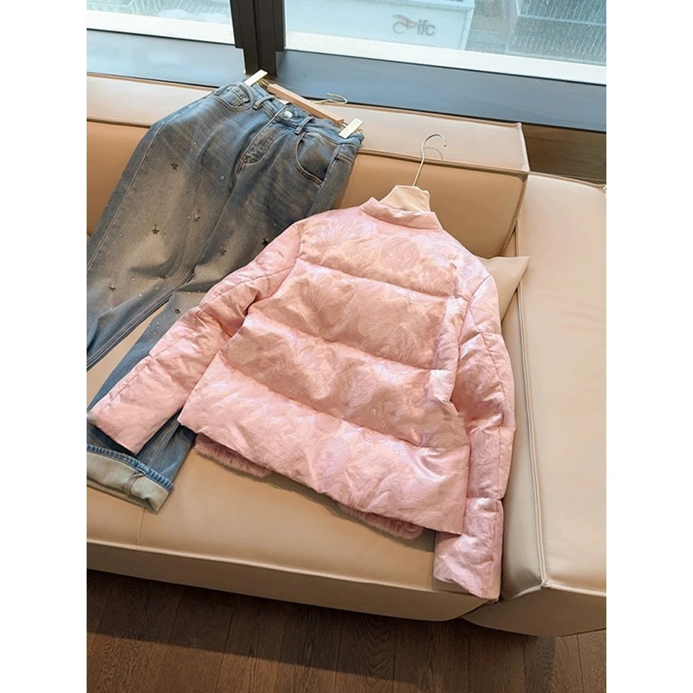 新中式国风超好看高级感棉服外套小个子粉色盘扣棉服女冬季新款