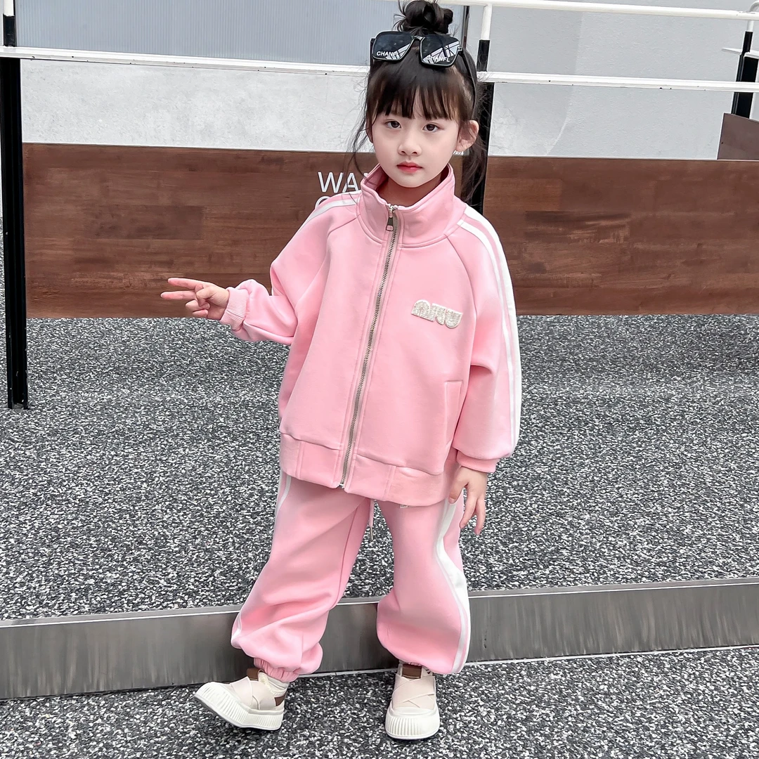 〖ANDI〗订制2024秋季新款中大童校园风拉链套装2101