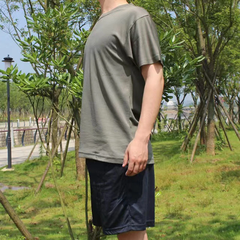 夏季灰绿正品体能短袖T恤训练服速干半袖透气耐磨跑步运动服套装
