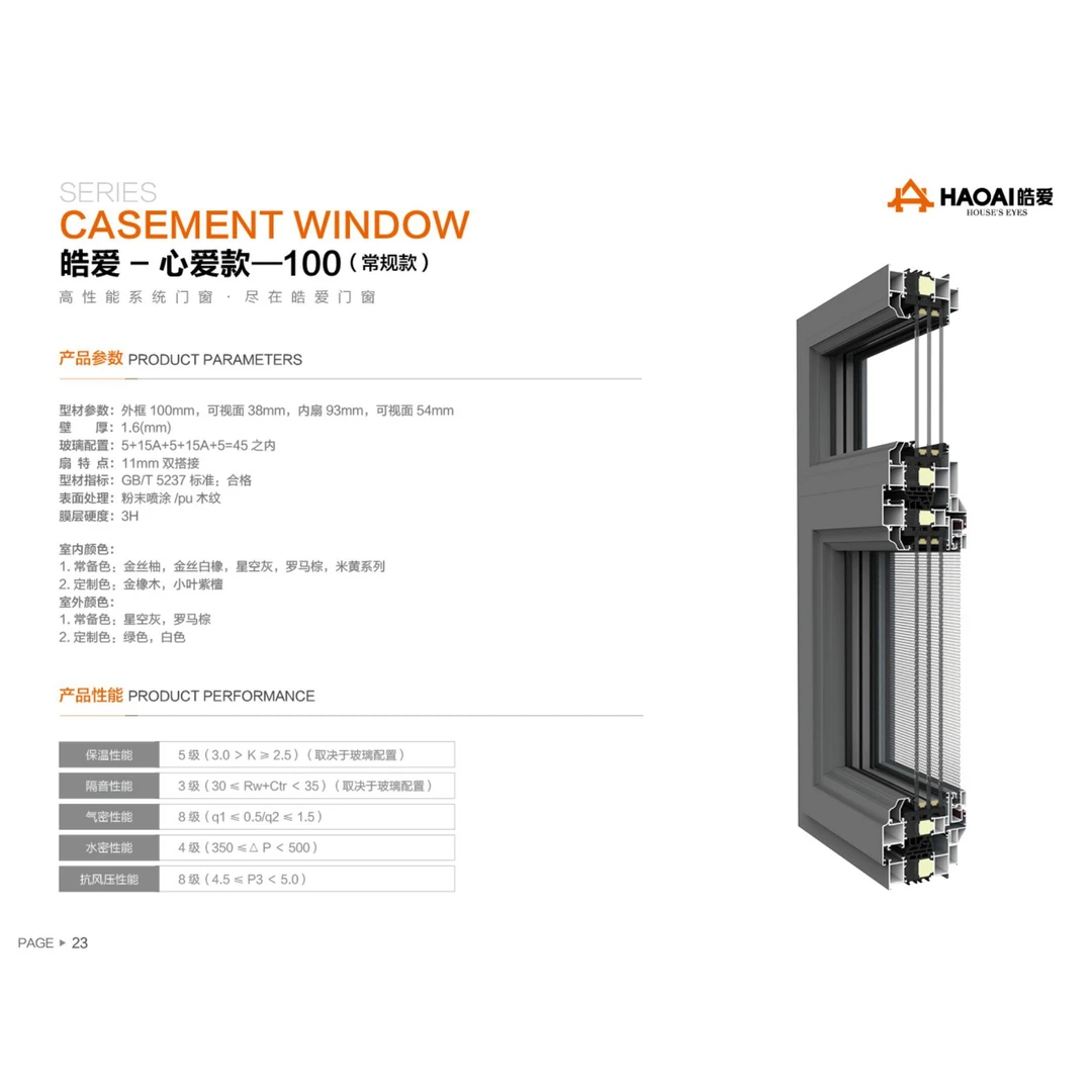皓爱95系列心爱款常规款系统窗