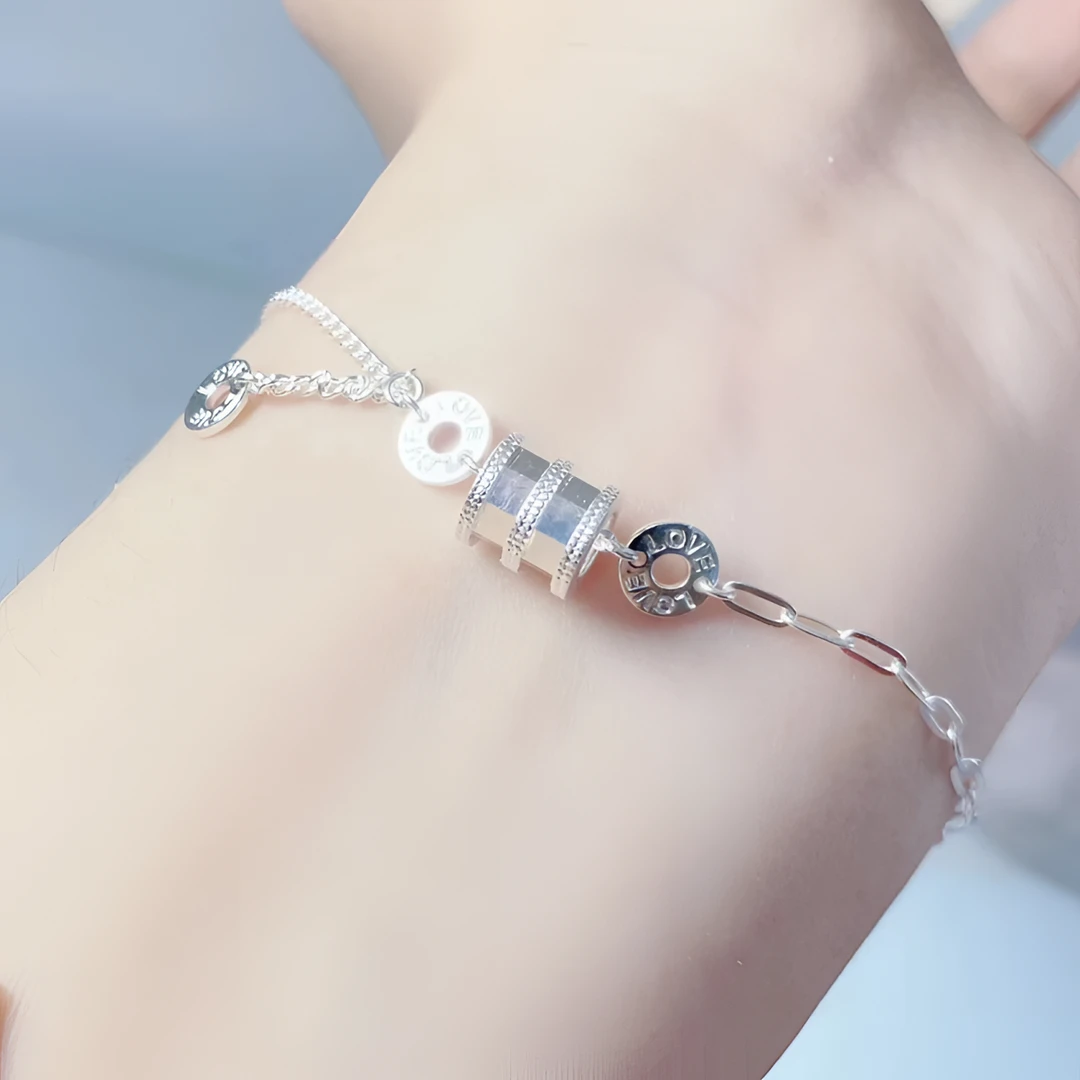 足银手链 【小蛮腰手链】轻奢时尚百搭经典ins环环相扣精致520礼物