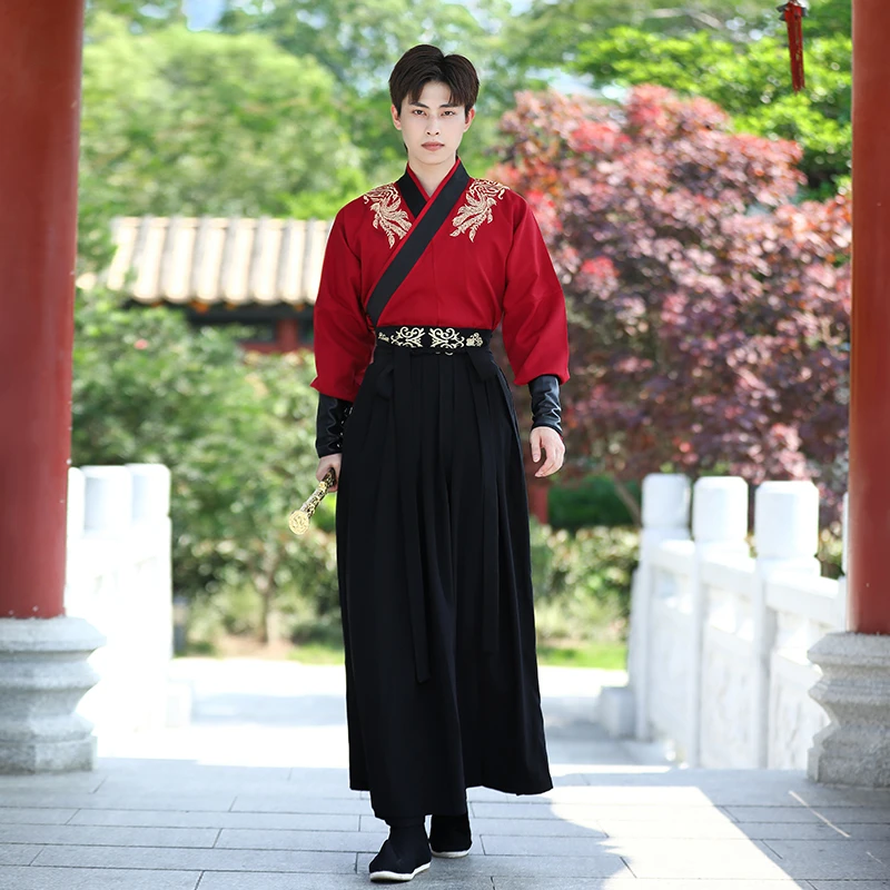 原创汉服男装中国风武侠公子学生团服班服新中式表演出服成人礼服