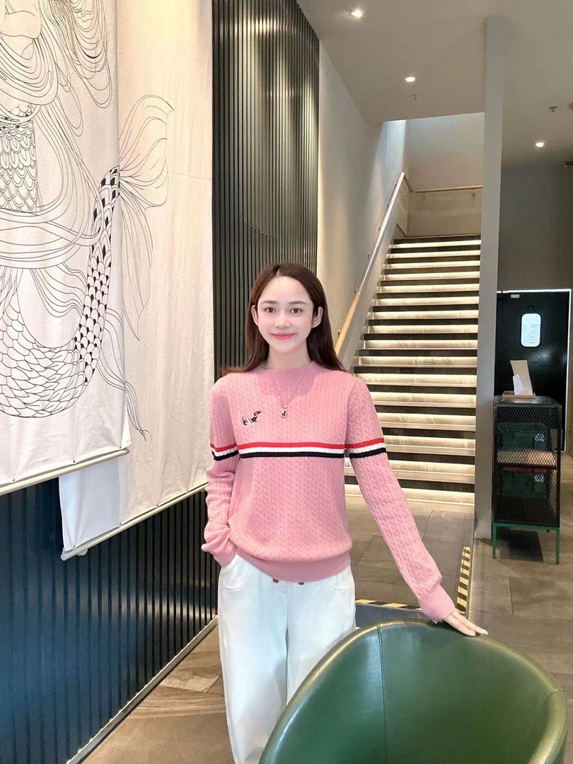 YTTRIUM LIN【麻花撞色小狗圆领】针织衫时尚气质（不能机洗）33490