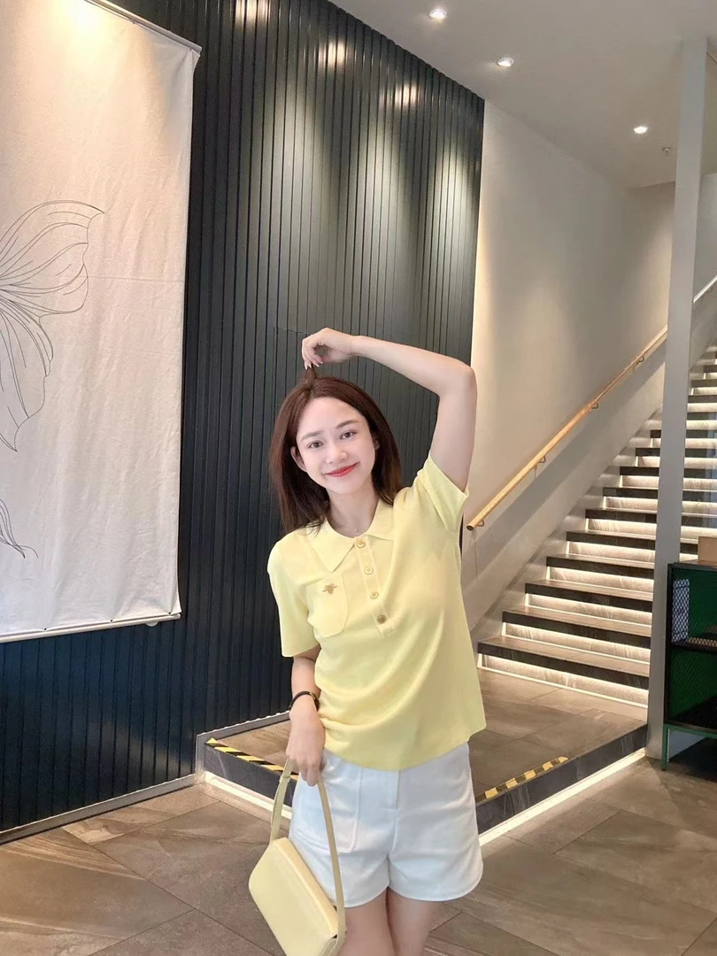 YTTRIUM LIN[口袋小蜜蜂翻领]夏款时尚针织衫（不能机洗甩干）40824