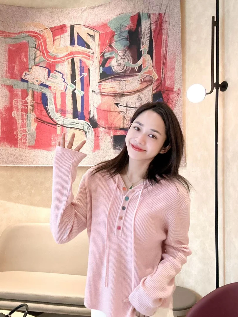 YTTRIUM LIN[彩扣帽衫]针织衫时尚气质（不能机洗）42422