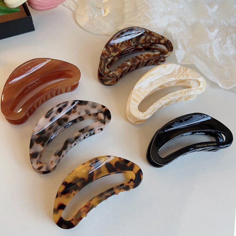 法式复古醋酸抓夹高级感发夹优雅气质盘发鲨鱼夹子发卡