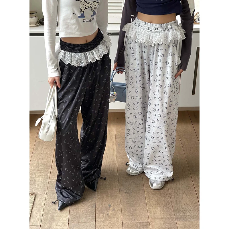 TEEINXX卡通kt蕾丝拼接休闲裤VK257