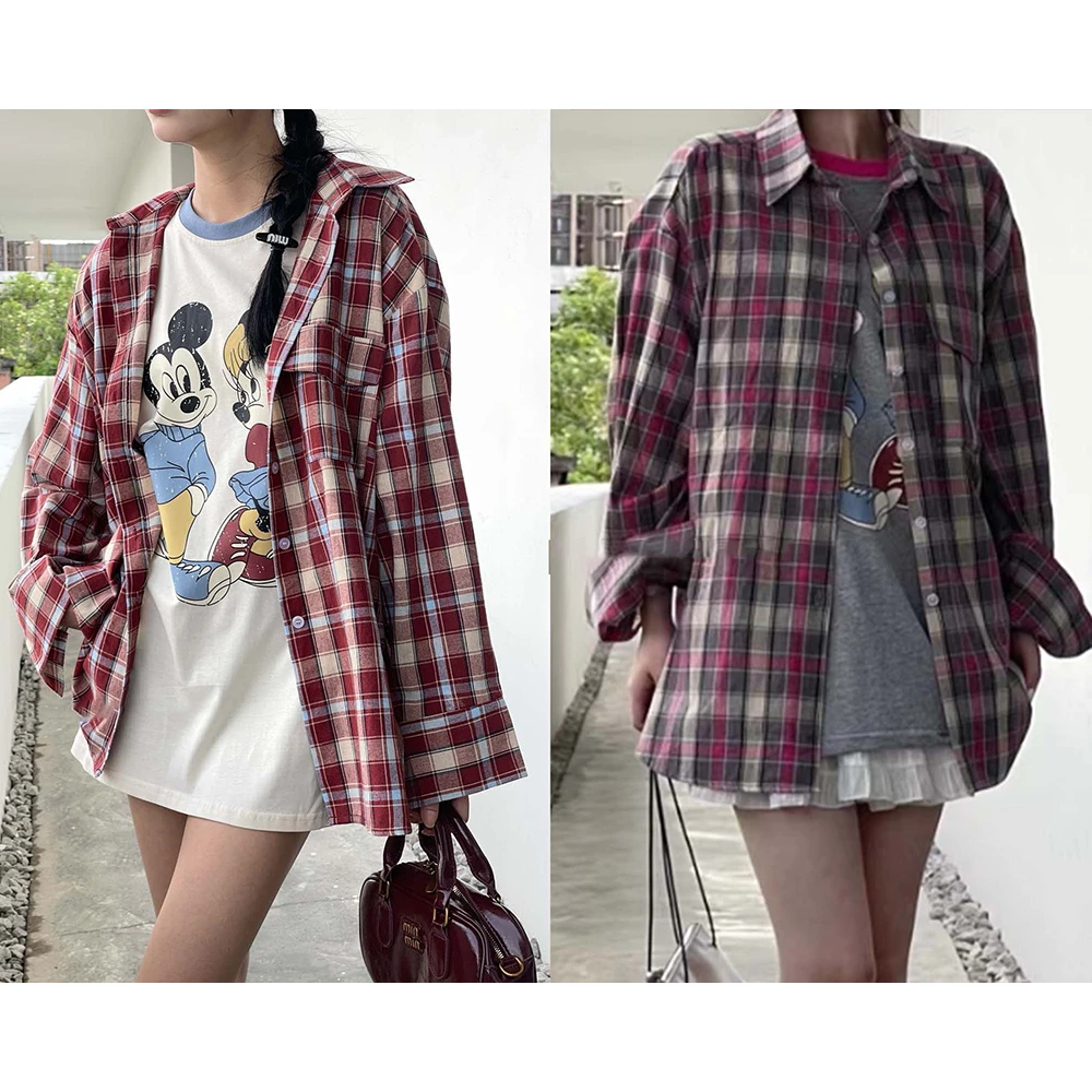 TEEINXX设计感后背喷画米奇格子衬衫 VK261