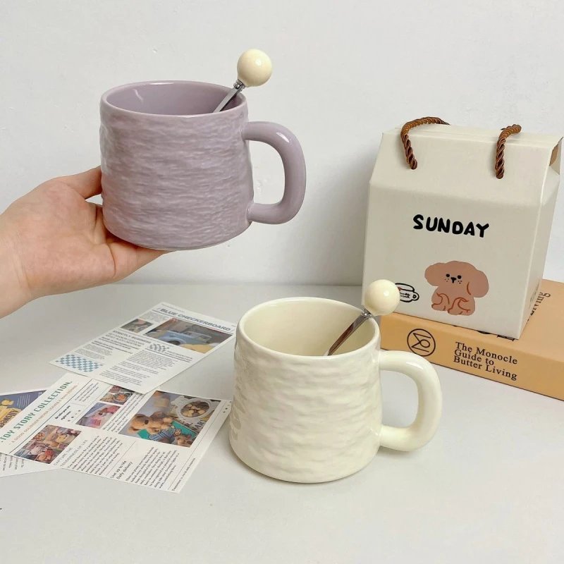 岩石纹理陶瓷马克杯子家用早餐牛奶咖啡杯高级感生日礼物女生水杯