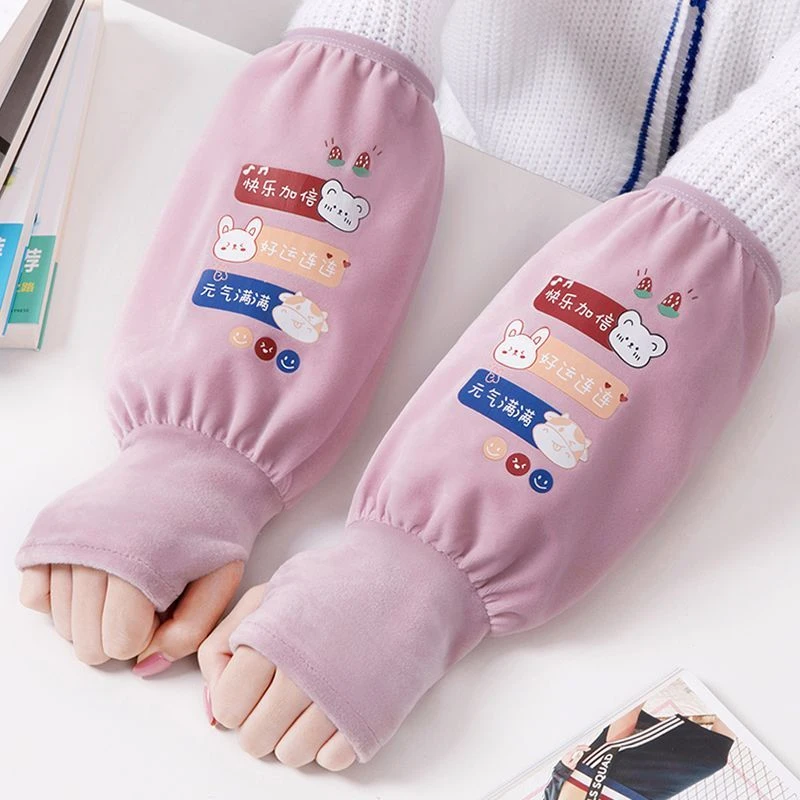 短款套袖手袖学生手套袖套二合一秋冬女工作护袖防污上班韩版可爱