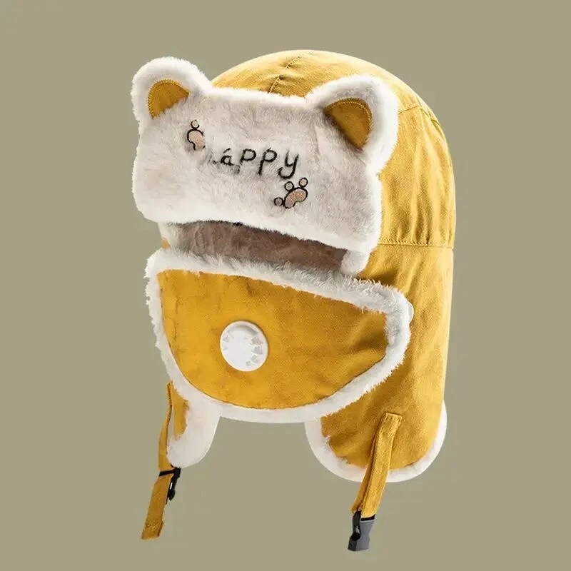 帽子女冬天户外骑行保暖护耳秋冬加厚加绒雷锋帽冬季骑车防风防寒