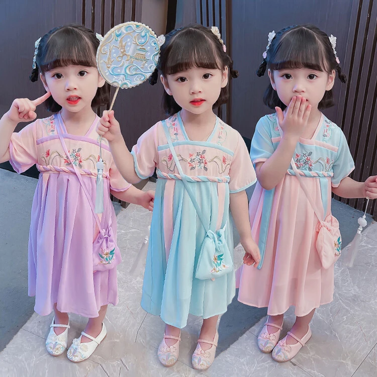 洋气女童夏款连衣裙儿童裙子女宝宝公主裙小女孩襦裙超仙2023新款