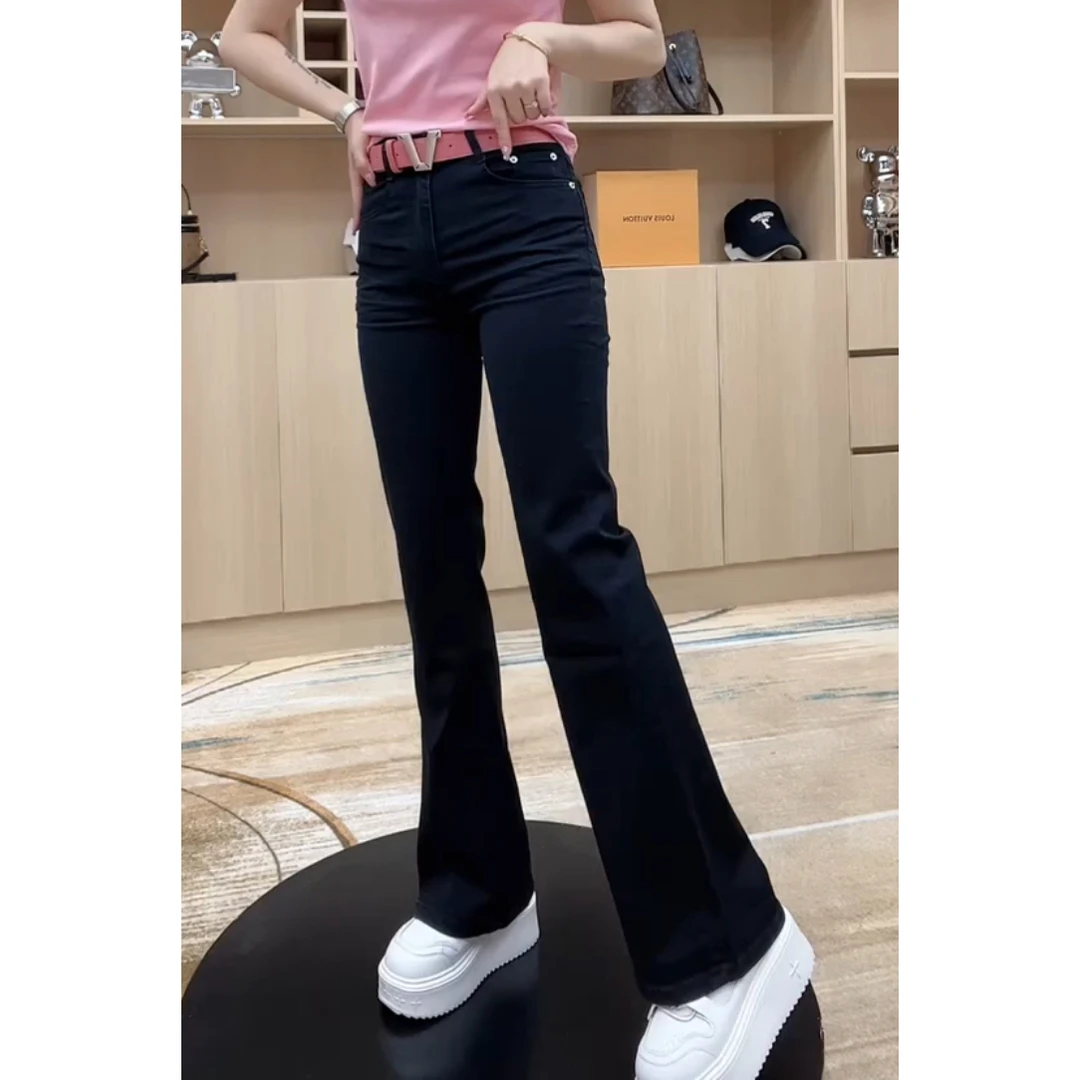 Aimeerosa/艾洛莎夏季薄款牛仔裤2024百搭显瘦时尚小个子微喇裤子