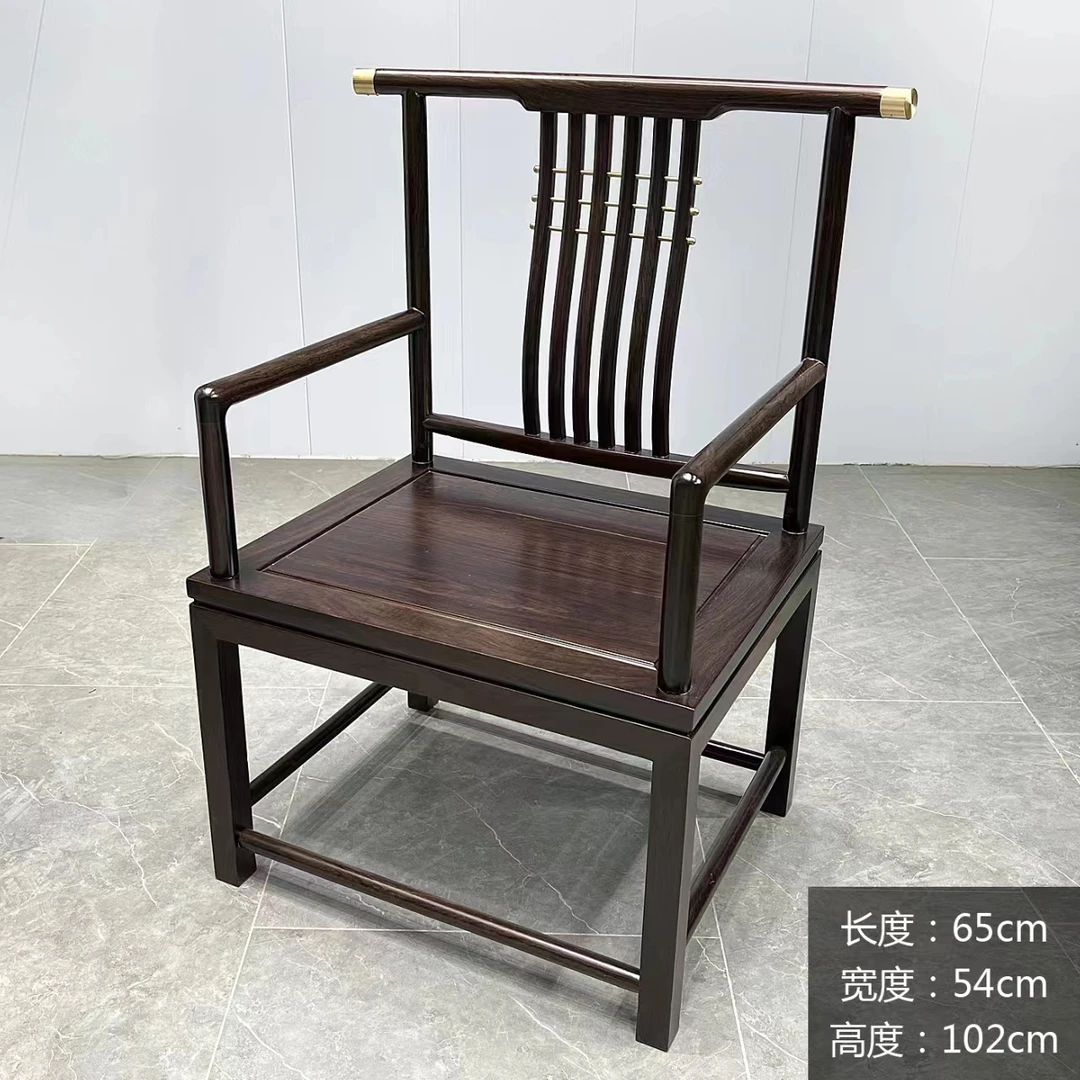 H8木与茶黑檀琴弦主椅 65*54*102新中式长度实木椅