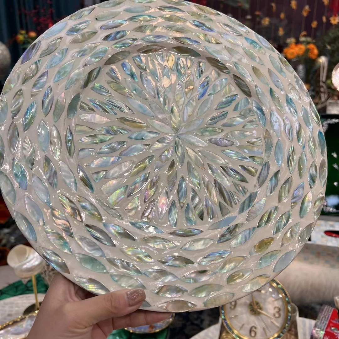 KA—水蓝调餐垫【螺钿镶】贝壳ins高奢33cm