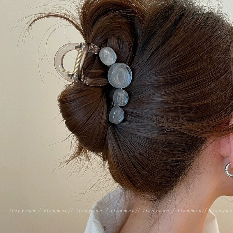 超清爽~气质夏季盘发抓夹大号ins发夹女后脑勺亚