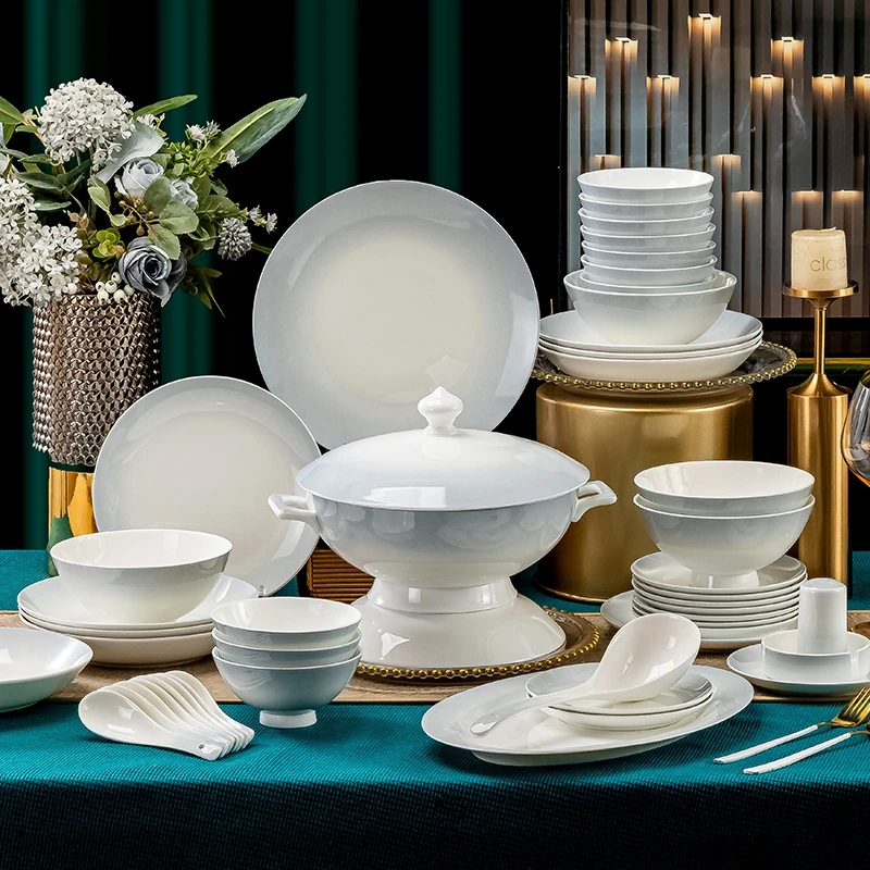 碗碟套装家用2025新款釉下彩景德镇轻奢中式高级感乔迁礼碗筷碗具